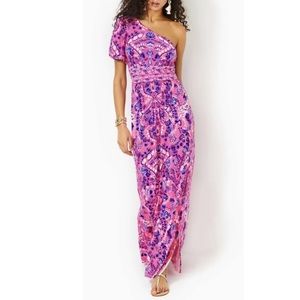✨ Brand New ✨ Lilly Pulitzer Solana One-Shoulder Maxi Dress NWT